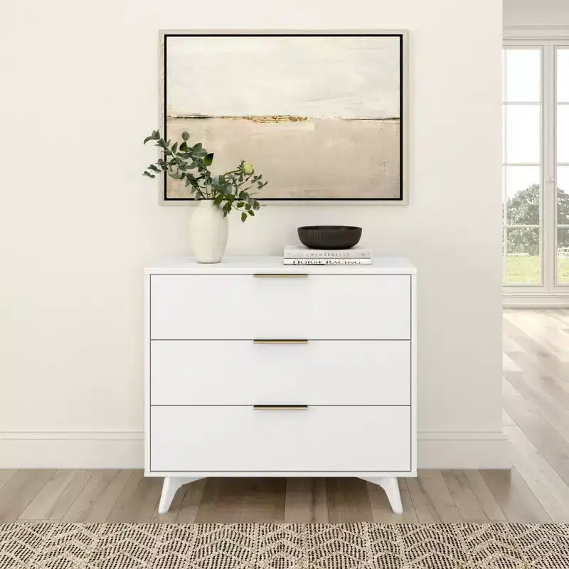Plank+Beam 3 Drawer Dresser with Brass Handle