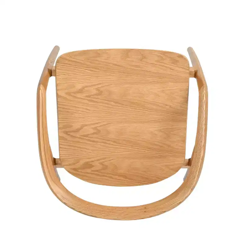 Simeon 21 Scandinavian Sculpted Oak Wood Dining Chair, Warm Natural Brown Oak Wood