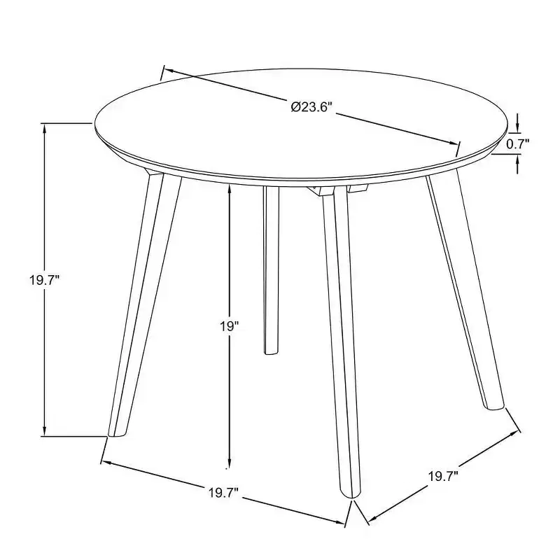 HOMES: Inside + Out Creekside 23" Round Mid-Century Modern Accent Side Table Walnut