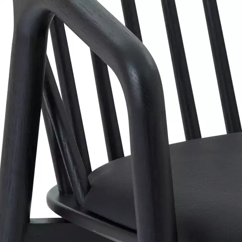 Armen Living Echo Wood and Faux Leather Barstool