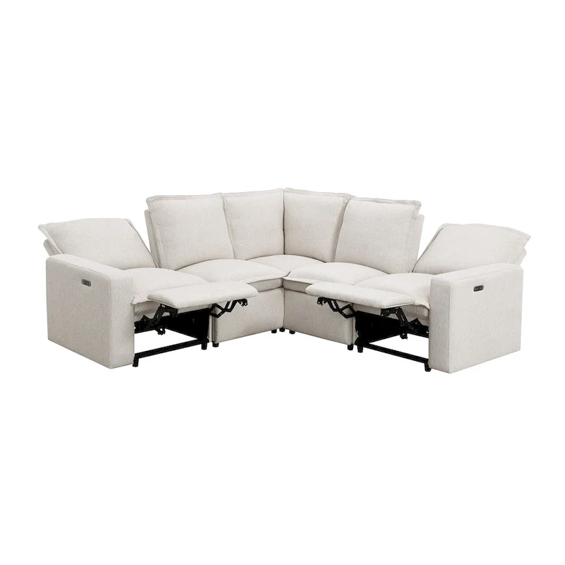 L-Shaped 5-Seater Power Recliner Sofa with USB Port