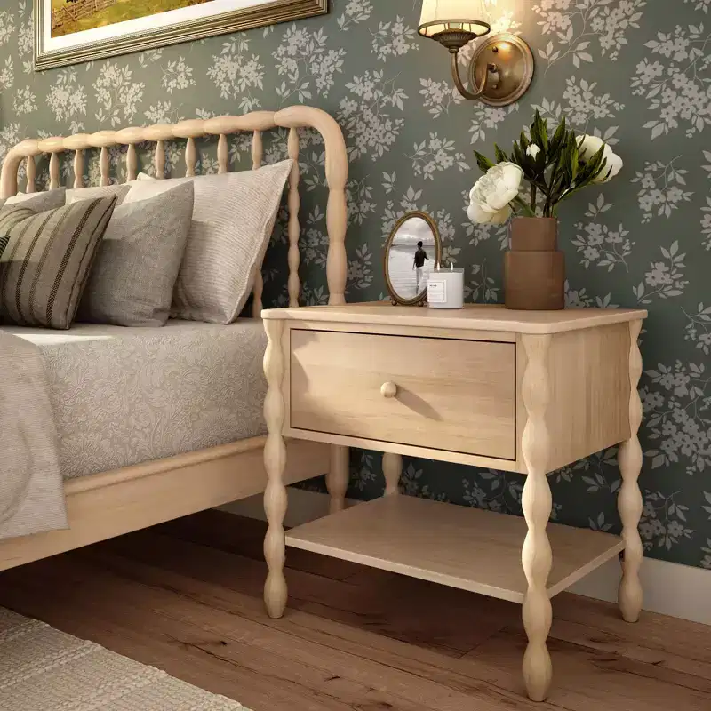 Jenny Lind Nightstand with 1 Drawer and Bottom Shelf