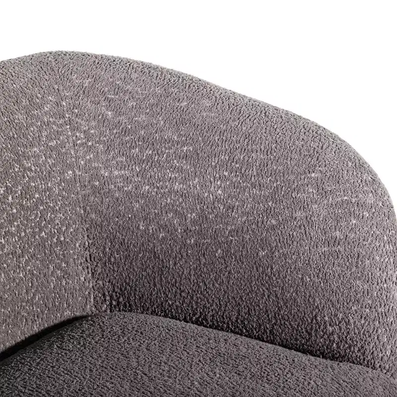 HOMES: Inside + Out 63.75" Pinehush Boho Curved Boucle Fabric Loveseat with Pocket Coil Cushions