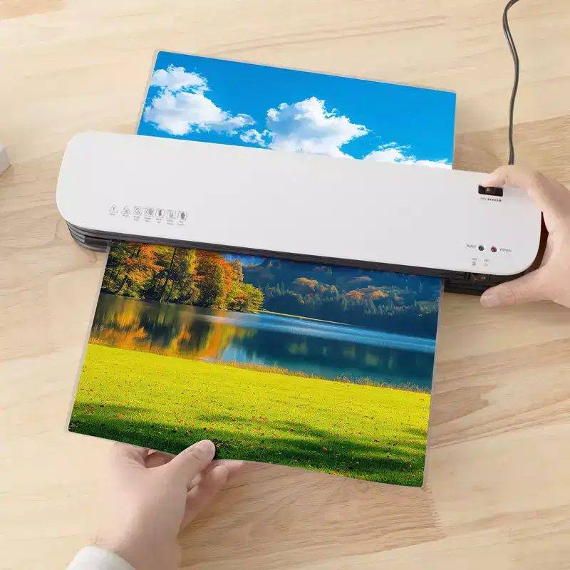 VEVOR Laminator Machine, Thermal Laminator for Max A4 Paper Size, 3-4 min Quick Warm Portable Laminator, 3-5 mil Thickness, White + Grey
