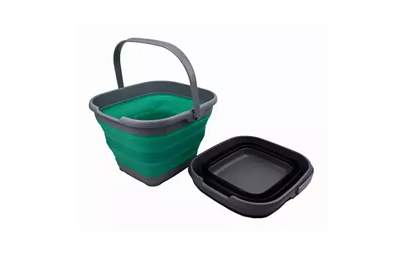 SAMMART 10L (2.6 Gallon) Set of 2 Collapsible Rectangular Handy Basket/Bucket