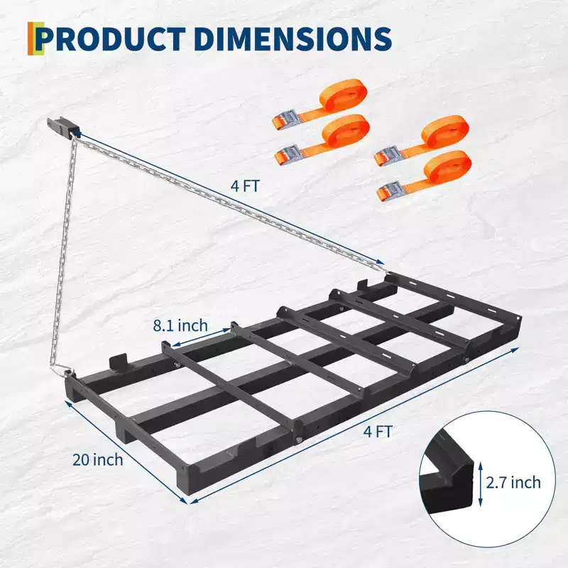 Heavy Duty Drag Harrow  Adjustable Bars & Chains, 4 Safety Belts  Tow-Behind Rake & Leveler for ATV, UTV, Lawn Tractor  4ft