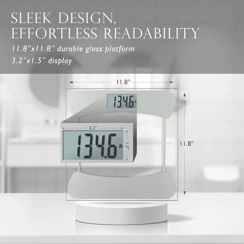 Taylor Digital Glass Bathroom Scale - Clear with Stainless Steel Accents