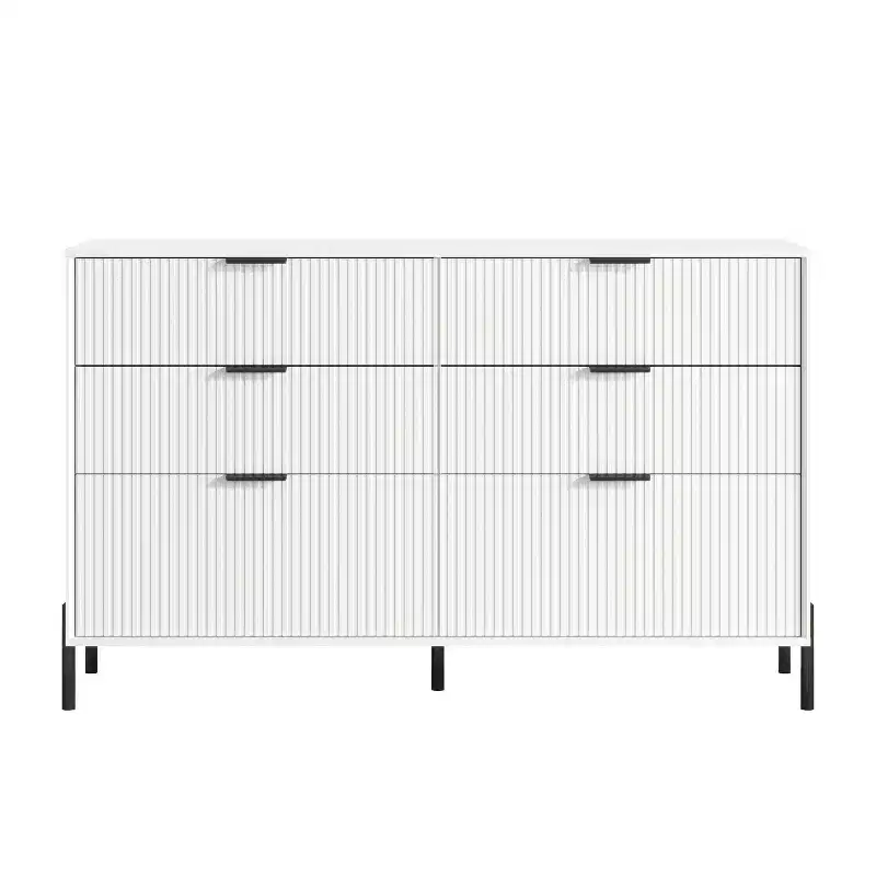 Festivo 4pc Modern Elegance Bedremm Chest and 6 Drawer Dresser and 2 Drawer Nightstands Set