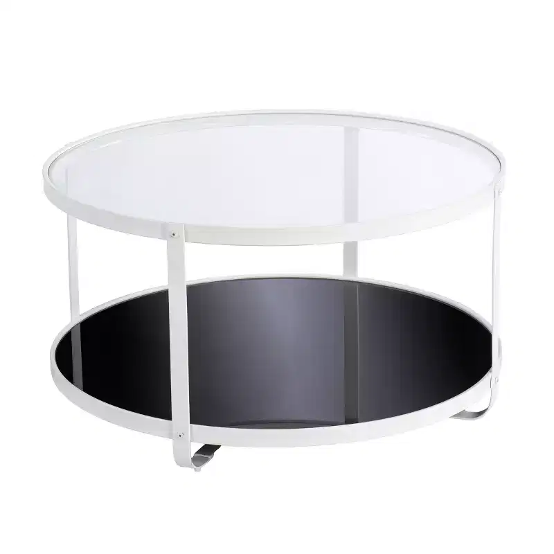 Vimmerly Glass-Top Cocktail Table - White - SEI