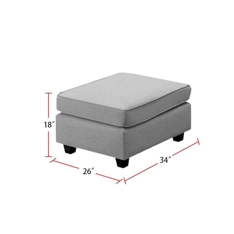7 Piece Modular L-Shape Sectional Sofa with Ottoman