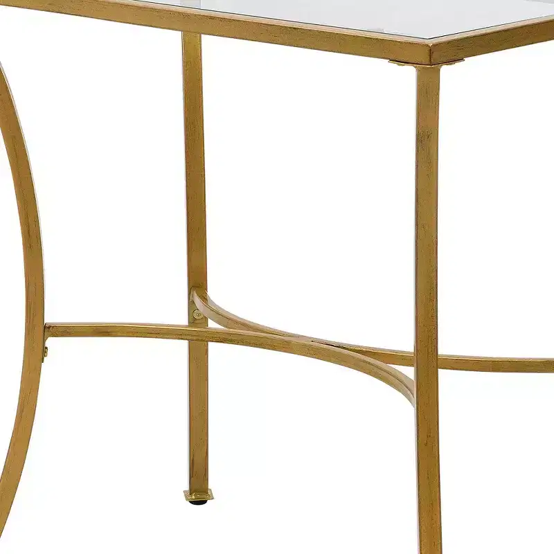 HomeRoots 24 Antique Nickel Metal Round End Table
