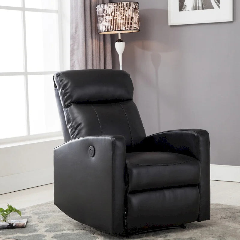 Modern Faux Leather Small Powered Reading Recliner