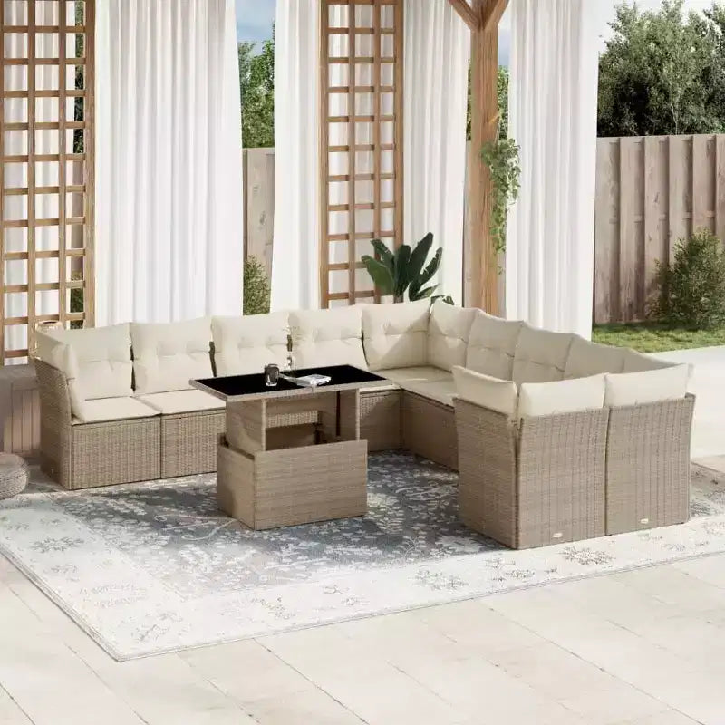 vidaXL Modular Garden Sofa Set with Cushions in Various Colors