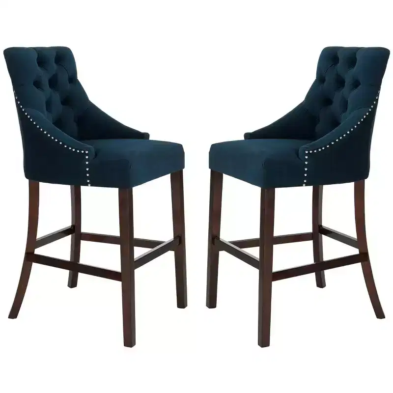 Eleni Tufted Wing Back Bar Stool (Set Of 2) - BST6304 - Safavieh