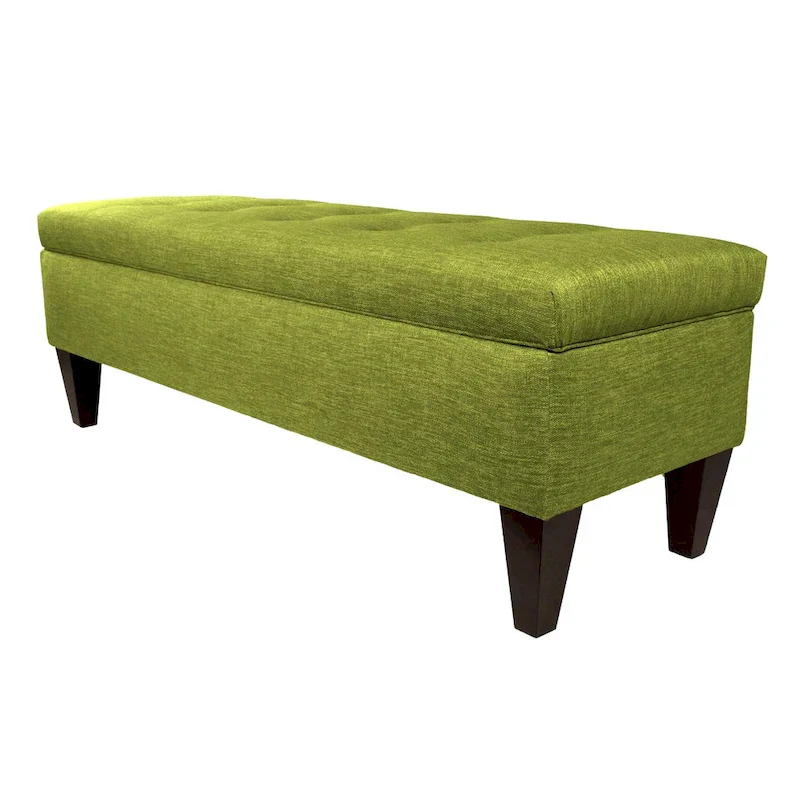 'Brooke 10' Solid-colored Fabric/Wood Button-tufted Long Storage Bench