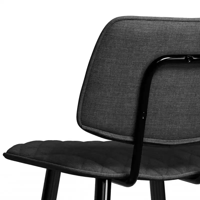 WyndenHall Set of 2 Skyla Counter Height Barstool Charcoal Gray: Quilted Diamond Detail, Plywood Frame, Foam Filled