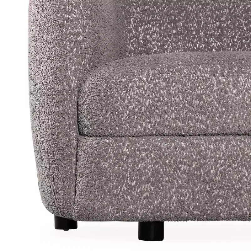HOMES: Inside + Out 63.75" Pinehush Boho Curved Boucle Fabric Loveseat with Pocket Coil Cushions