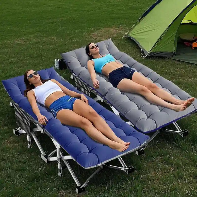Folding Camping Cot, Double Layer Oxford Cot, for Camp and Office Use