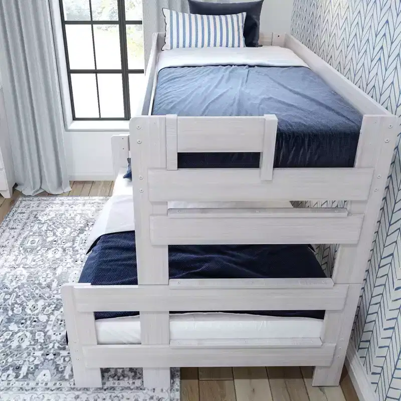 Plank+Beam Solid Wood Farmhouse Twin over Full Bunk Bed