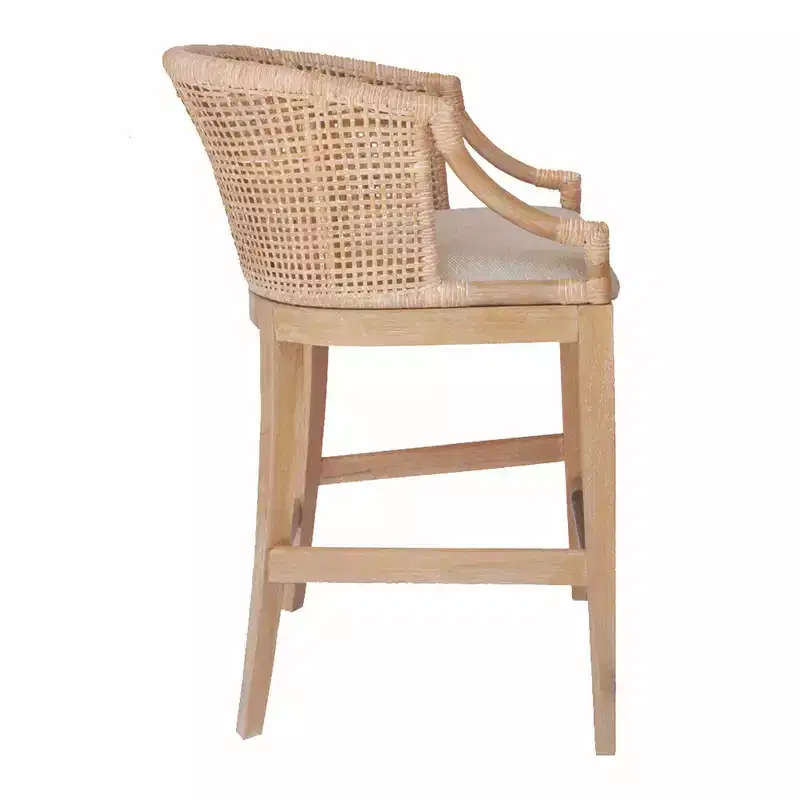Martha Stewart 25 Playa Handcrafted Rattan Counter Height Barstool