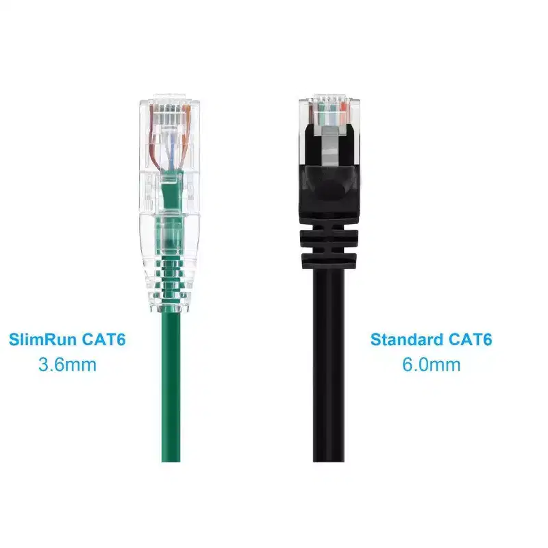 Monoprice Cat6 Ethernet Patch Cable - 3 feet - Green | Snagless RJ45 Stranded 550MHz UTP CMR Riser Rated Pure Bare Copper Wire 28AWG - SlimRun Series