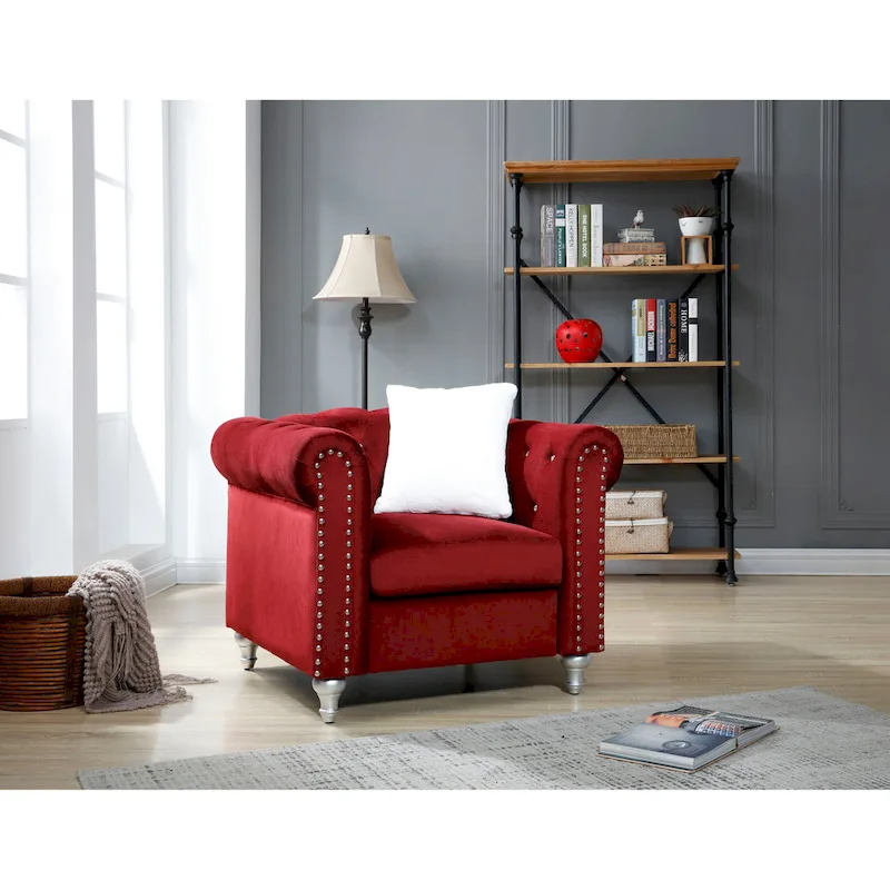 Velvet Crystal Accent Chair