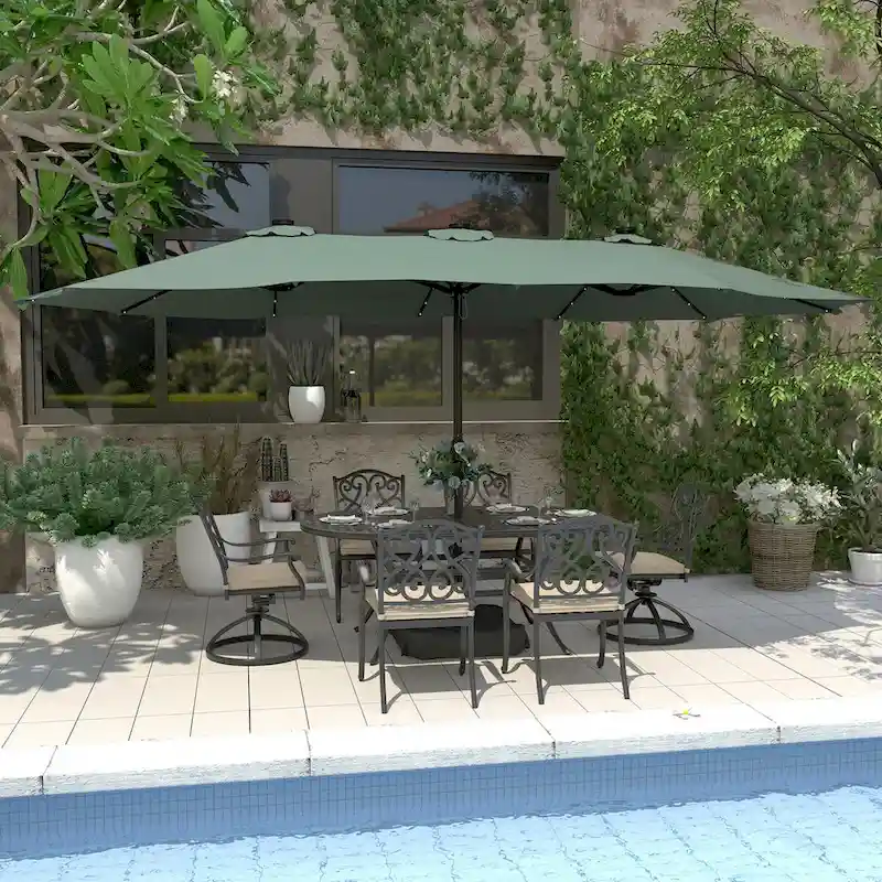 7-Piece Cast Aluminum Patio Dining Set with Cushions