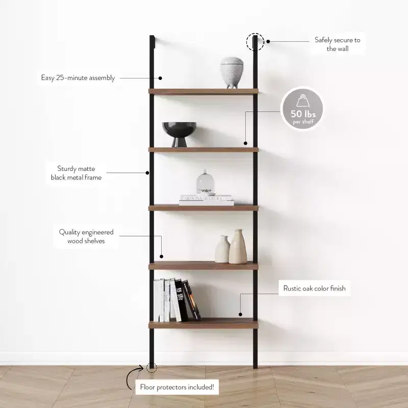 Nathan James 72.5" Theo Bookshelf Brown
