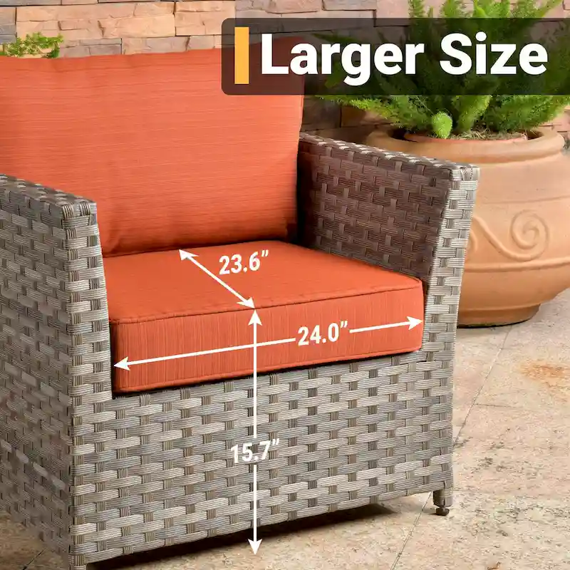 HOOOWOOO 13-piece Wicker Rattan Patio Sectional Conversation Set with Fire Pit