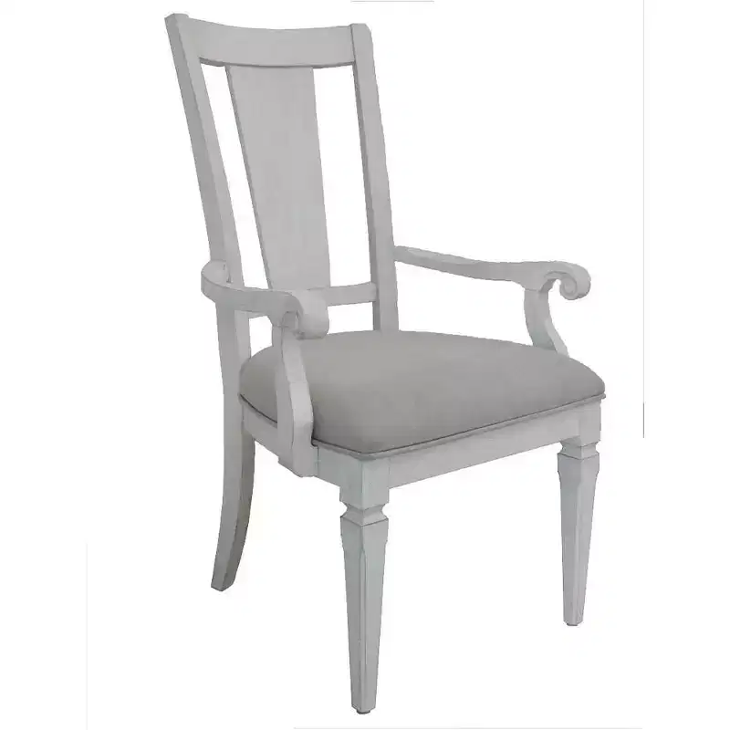 Acme Furniture Katia Dining Chair Light Gray Linen/Weathered White Finish