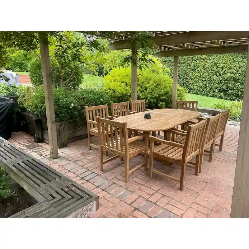 Hyde Park Natural Teak Dining Table Set