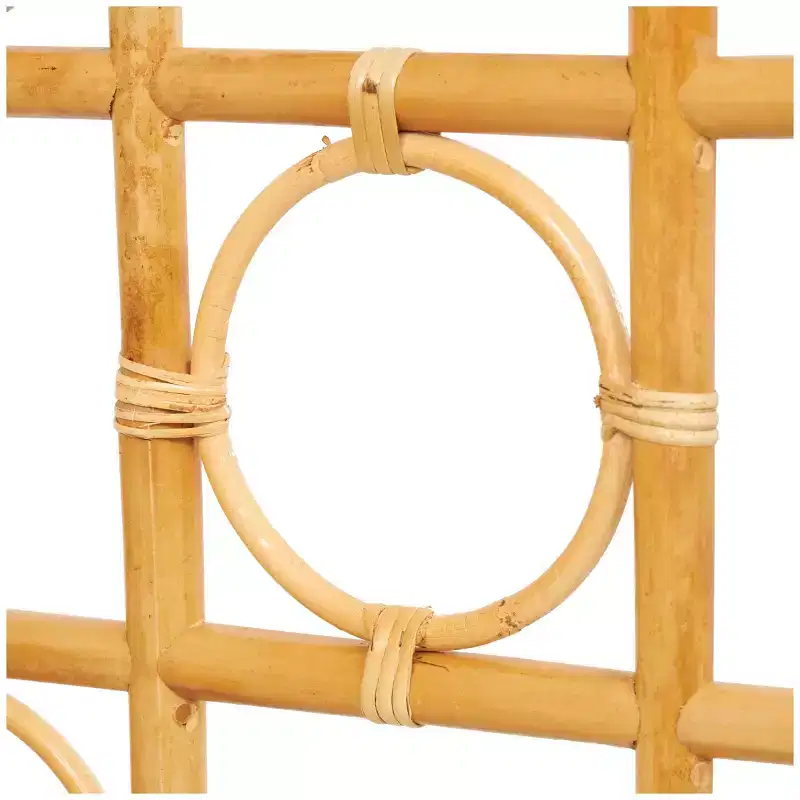 Olivia & May Rattan Handmade Woven 3 Panel Room Divider Screen with Open Frame Design Brown: Nautical Coastal Beach Style, No Assembly Required