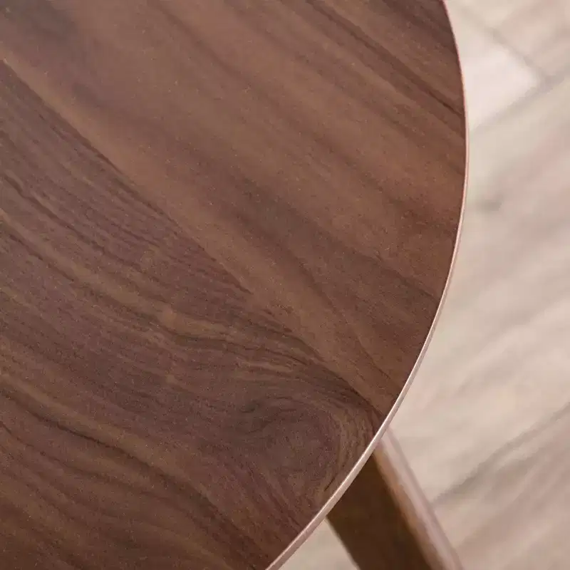 HOMES: Inside + Out Creekside 23" Round Mid-Century Modern Accent Side Table Walnut