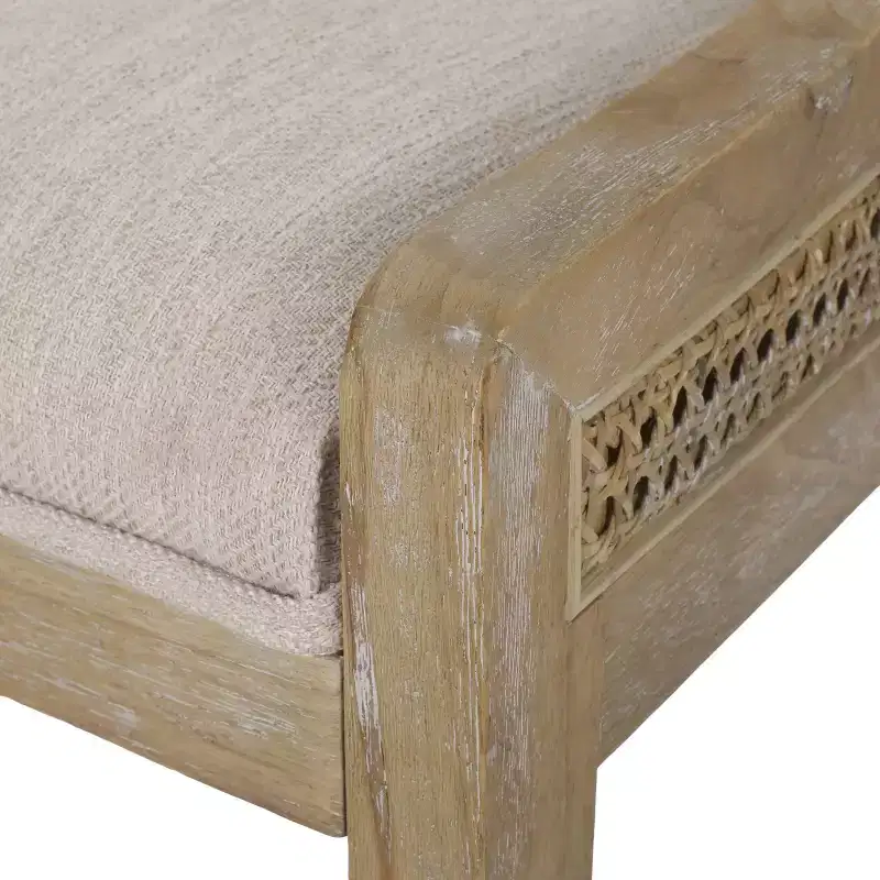 Christopher Knight Home Set of 2 Maurers Cane and Wood Upholstered Dining Chairs Beige/Natural