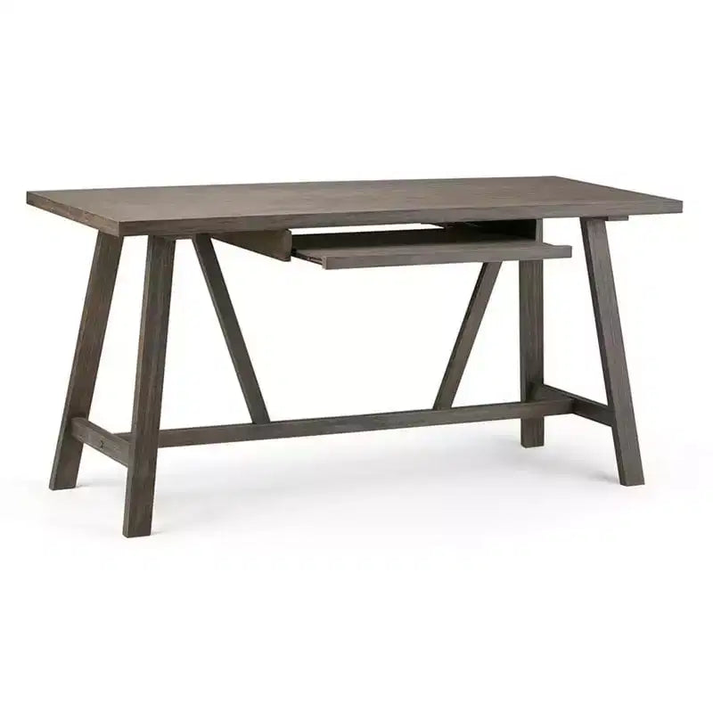 HomeStock 30 in.H Black Color Wood Writing Desks with File Drawer