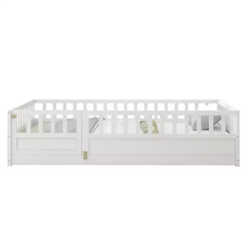 Single-Person Compact Low-Profile Bed Featuring Integrated Ultra-Secure Barrier Design