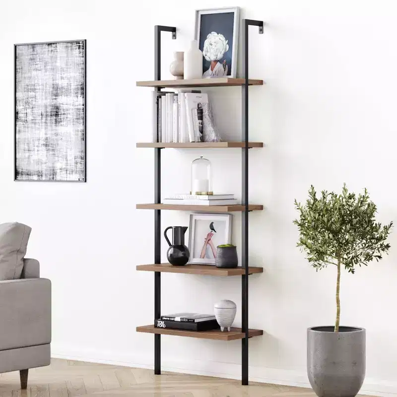 Nathan James 72.5" Theo Bookshelf Brown
