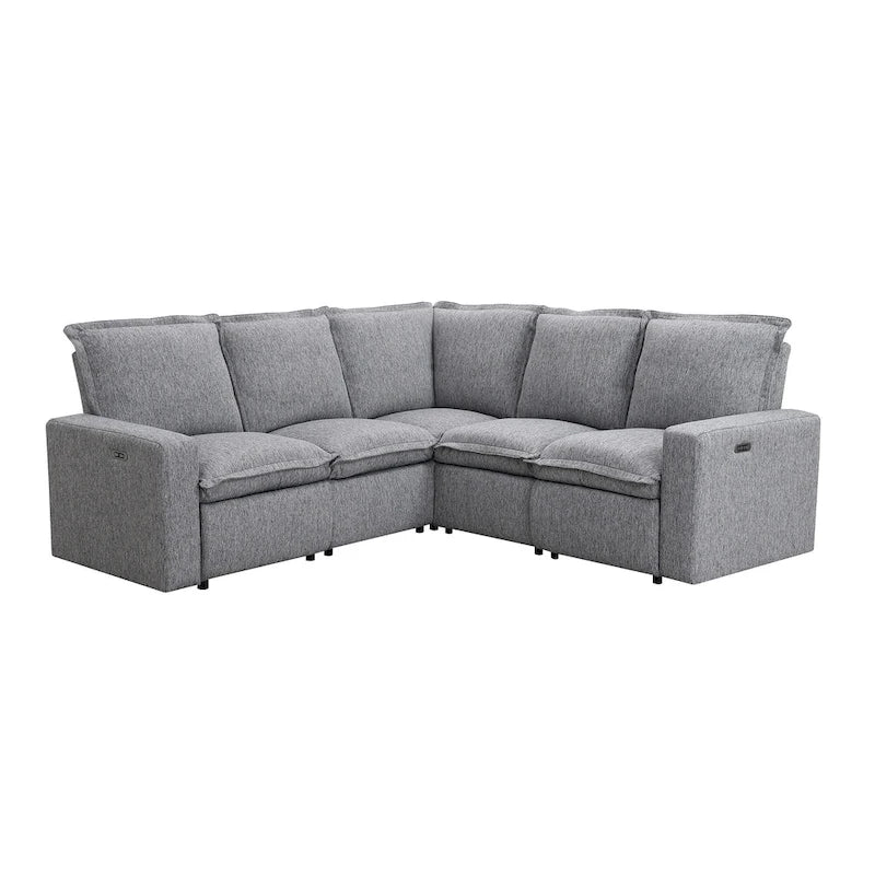 L-Shaped 5-Seater Power Recliner Sofa with USB Port