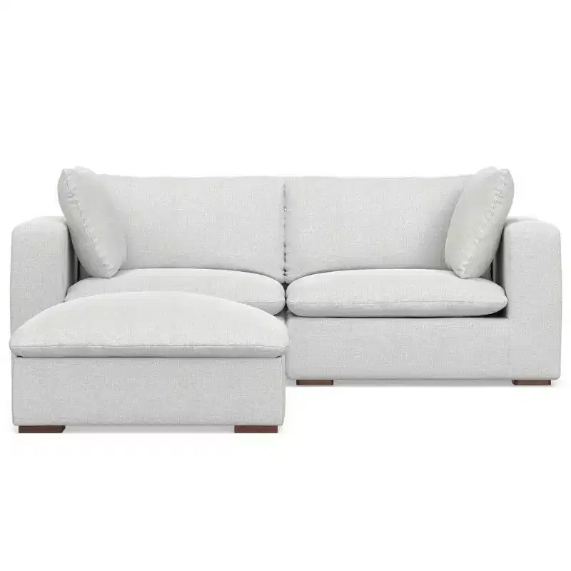 WyndenHall Marlee 2 Seater Sofa and Ottoman Cloud Gray