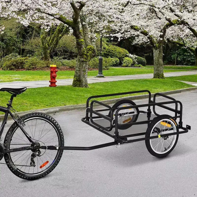 Cycle Utility Trailer All-terrain Folding Bicycle Storage Cart with Hitch for Pavement, Gravel, Grass, Sand, Mud, Hills