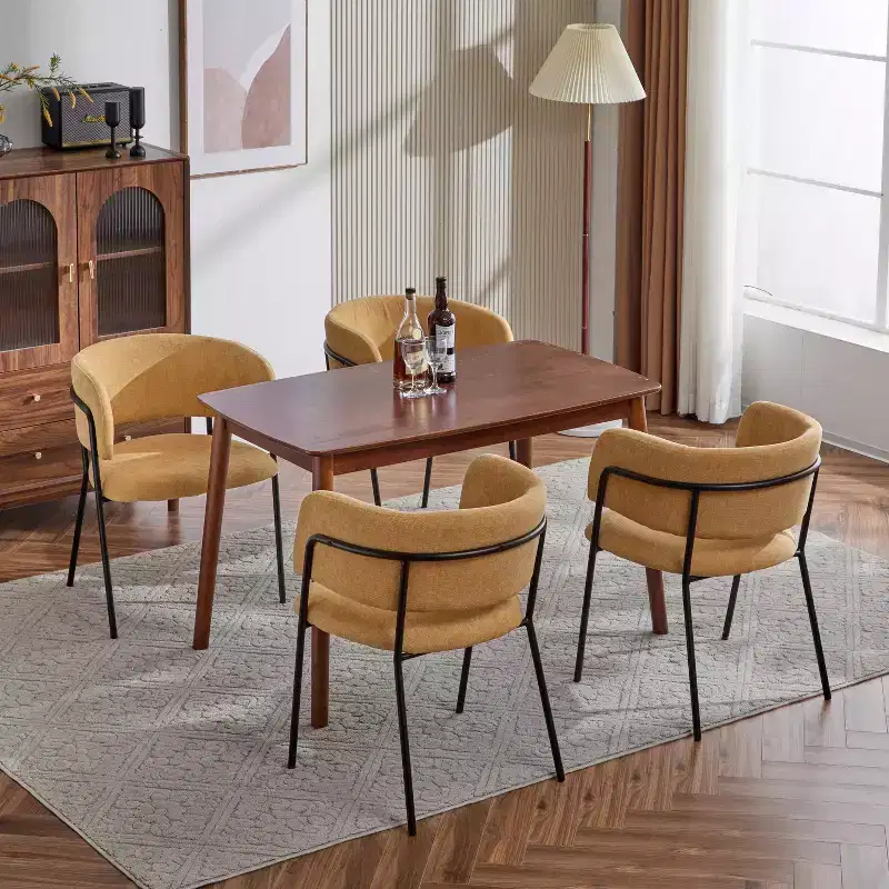 Christopher Knight Home Nest Modern Upholstered Dining Chairs with Metal Frame (Set of 4)