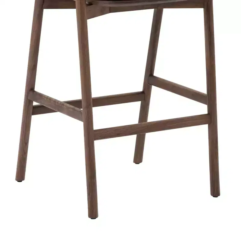 Armen Living Echo Wood and Faux Leather Barstool