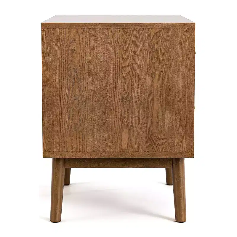 HOMES: Inside + Out Riverstone Mid-Century Modern 2 Drawer Nightstand Walnut