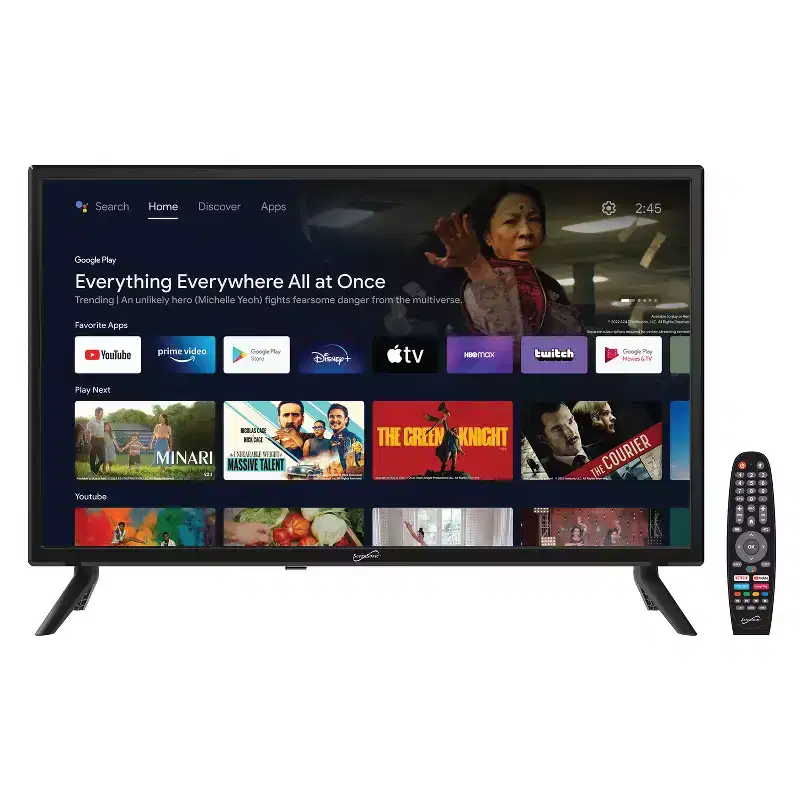 Supersonic 24-In. 1366 x 768 LED Smart Android HDTV, AC/DC Compatible, SC-2450GTV in Black