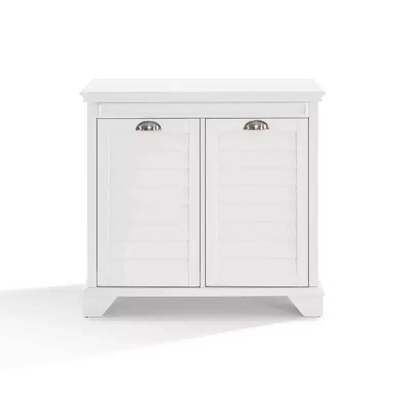 Wood Laundry Hamper with Removable Liner, 2 Compartments