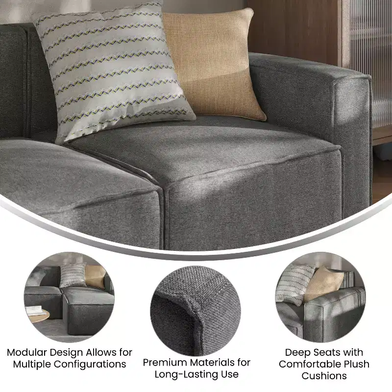 Merrick Lane Modular Right Side Chair with Arm Rest