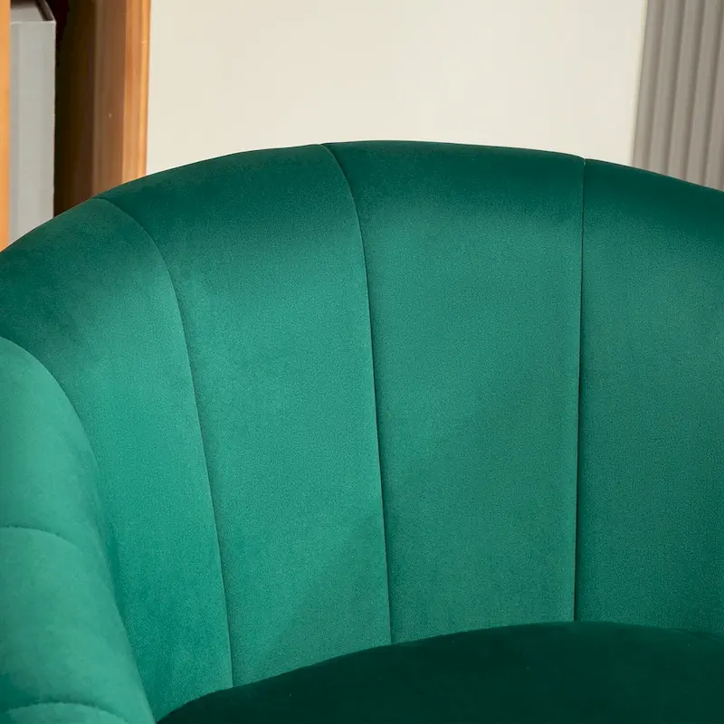 Velvet Accent Armchair with Gold Metal Frame