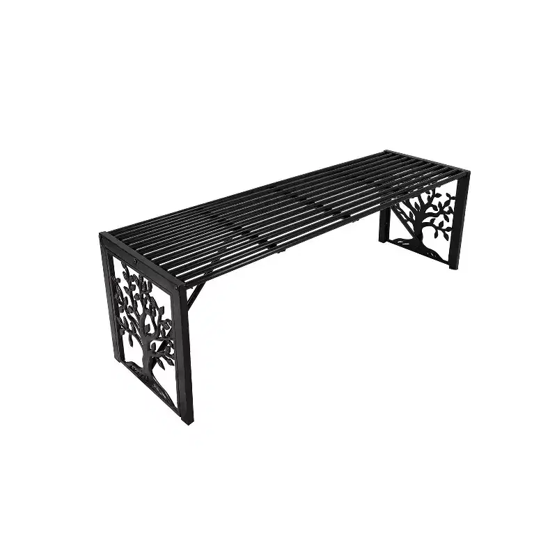 Evergreen Straight Metal Bench Tree of Life