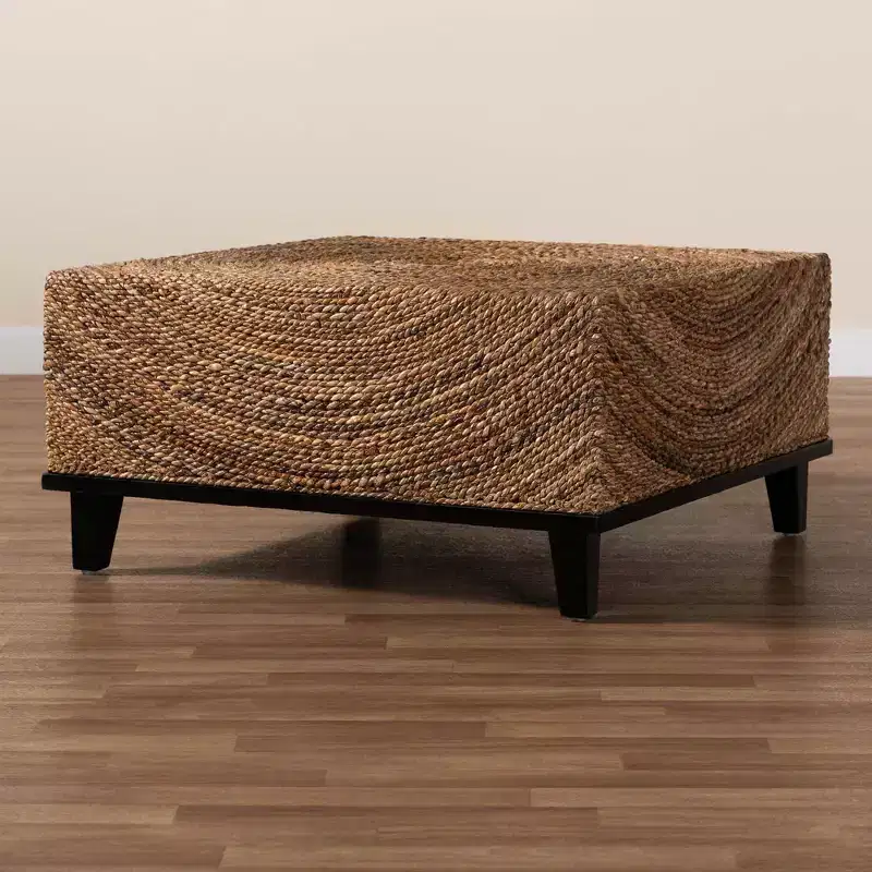 bali & pari Verino Coffee Table Natural Seagrass/Espresso Brown