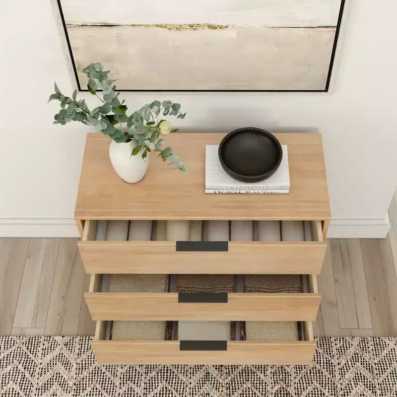 Plank+Beam 3 Drawer Dresser with Brass Handle